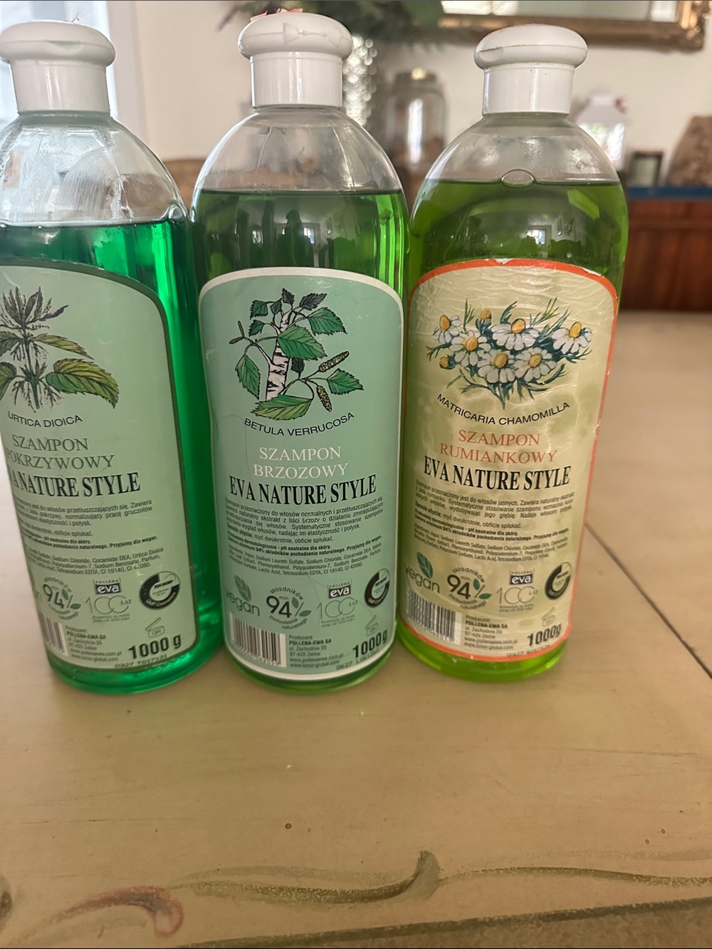 Polish Natural Chamomile & Herbal Shampoos 1000g Lot of 3
